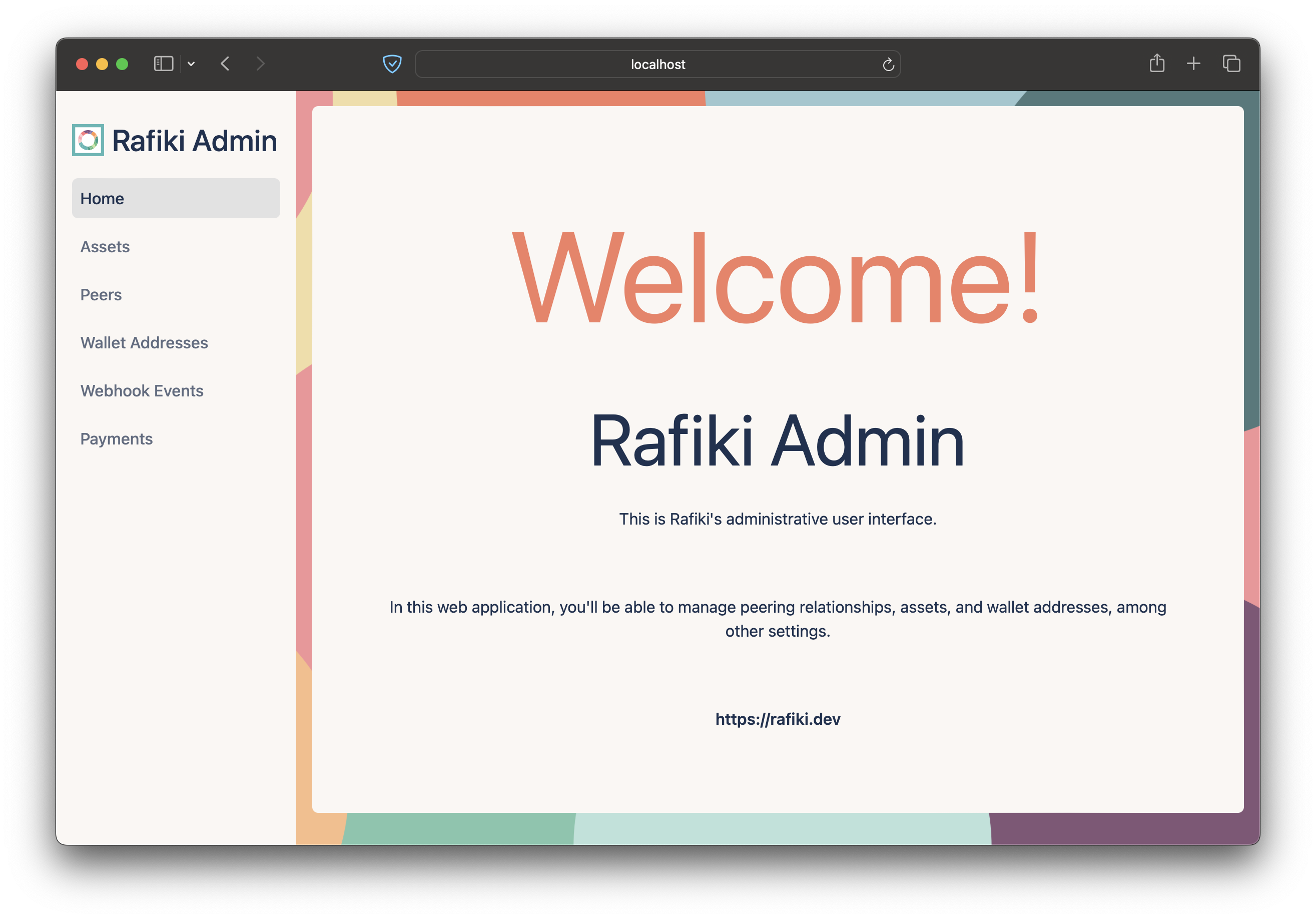 Rafiki Admin UI