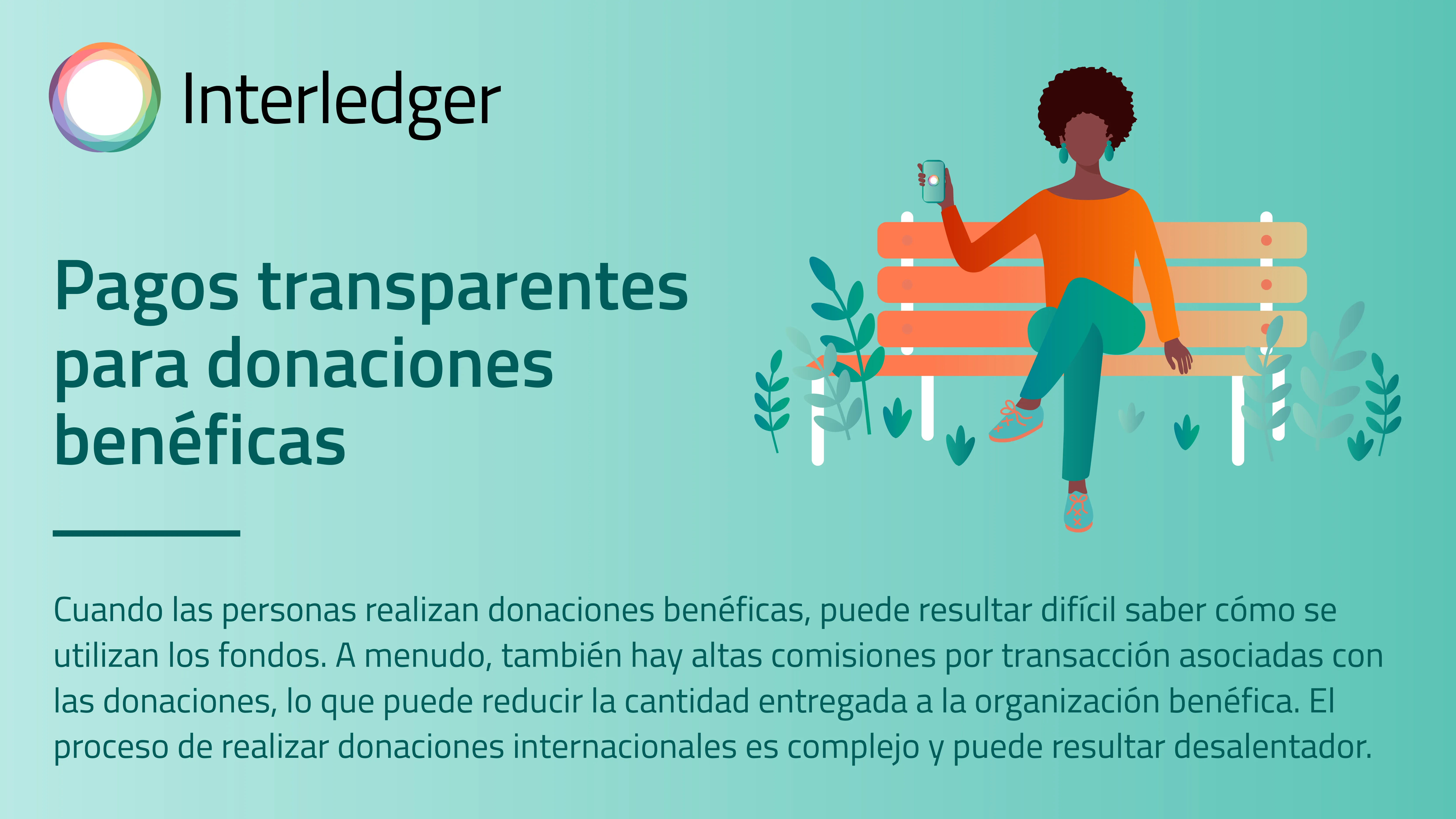 Diagrama que ilustra un caso de uso de Open Payments para donaciones benéficas