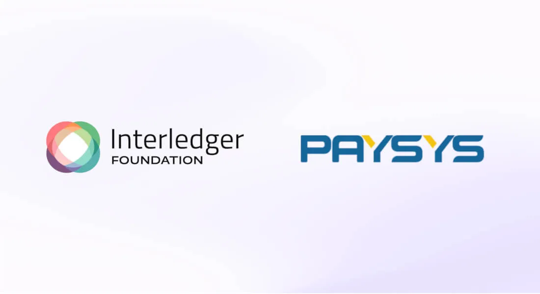 Logos of Interledger Foundation and Paysys displayed side by side.
