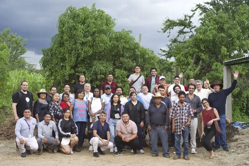 A group photo during the visit to the mezcal distillery