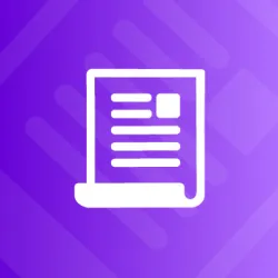 White file icon on a purple background.