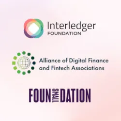 Interledger Foundation logo at the top, with the AllianceDFA and Small Foundation logos displayed side by side underneath.