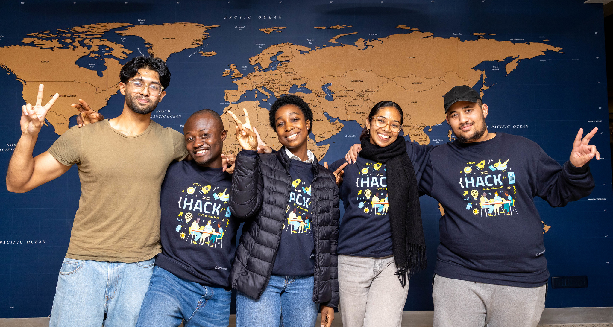 Students from UCT pose for the camera at the 2025 UCT Open Payments Hackathon